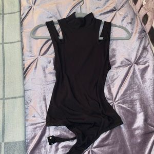 Free People Black Bodysuit